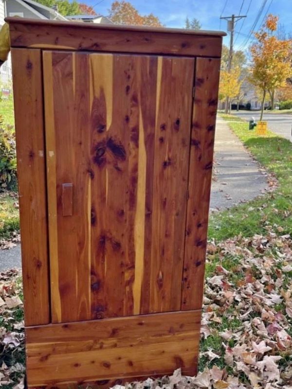 cedar wardrobe on curb