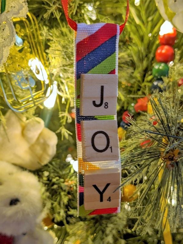 product scrabble ornament joy