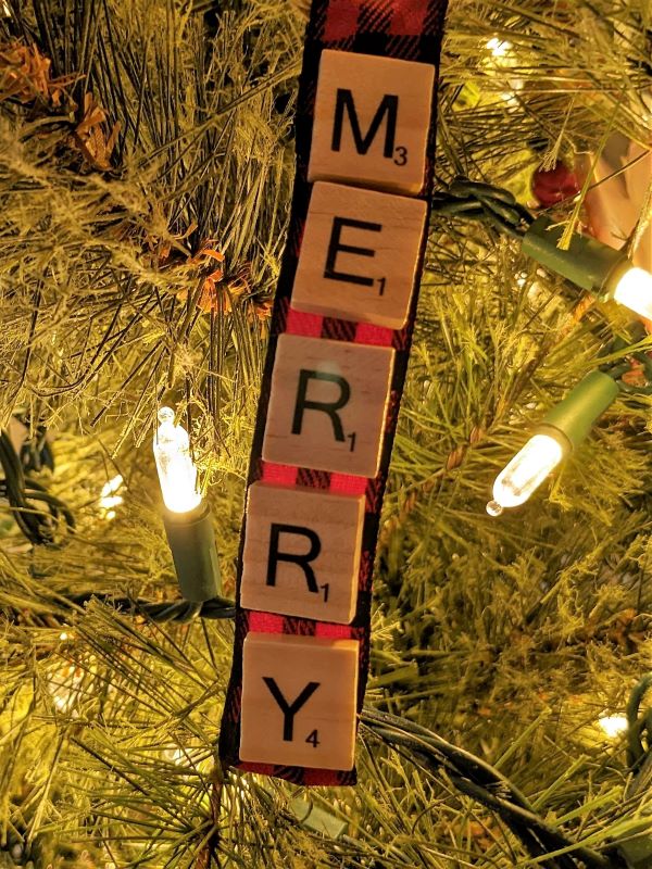 product scrabble ornament merry